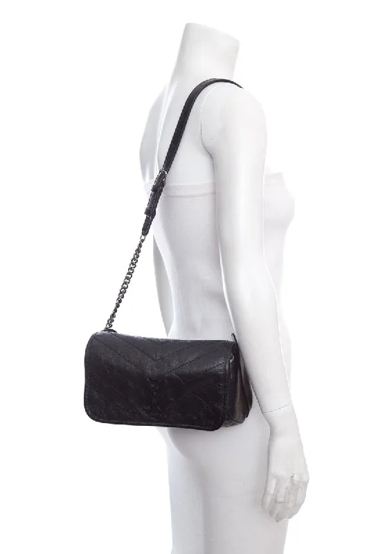 YSL Black Leather Nicki Handbag