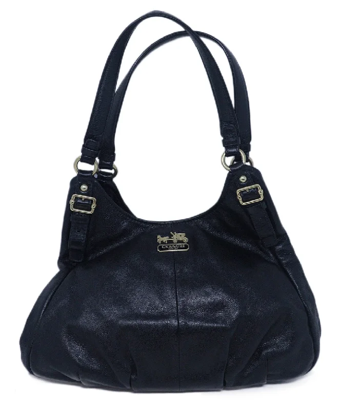 Coach Black Leather Hobo Bag