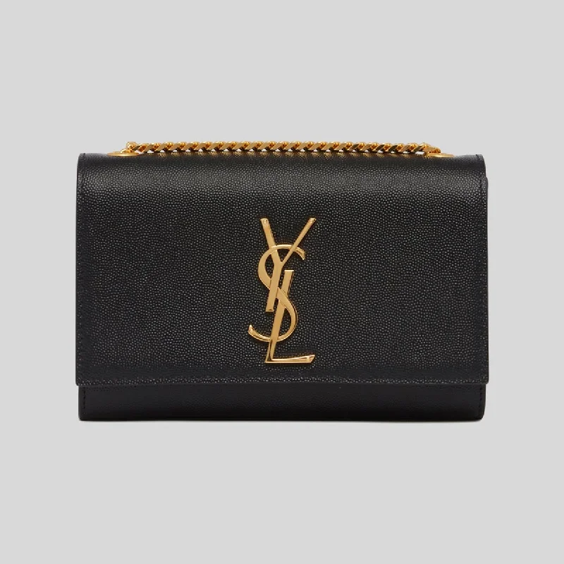 SAINT LAURENT YSL Small Kate In Grain De Poudre Embossed Leather Black 469390BOW0J