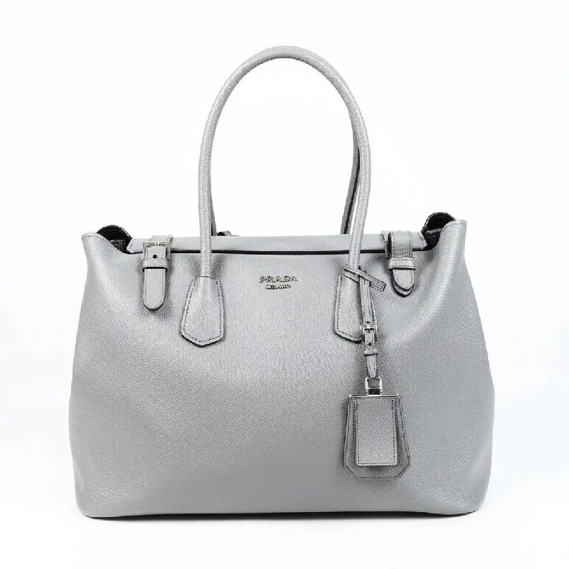 Prada Bag Gray Saffiano Leather Tote