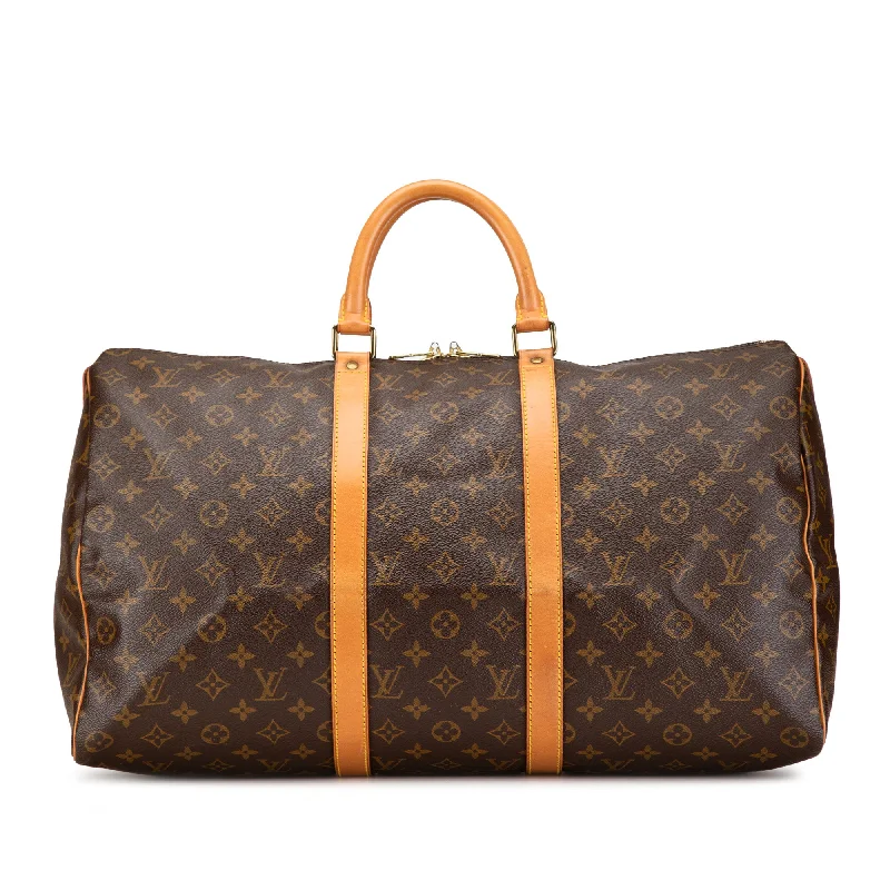 Brown Louis Vuitton Monogram Keepall 50 Travel Bag