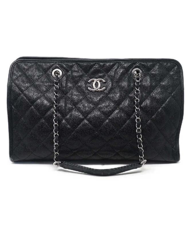 Chanel Black Caviar Leather French Riviera Tote