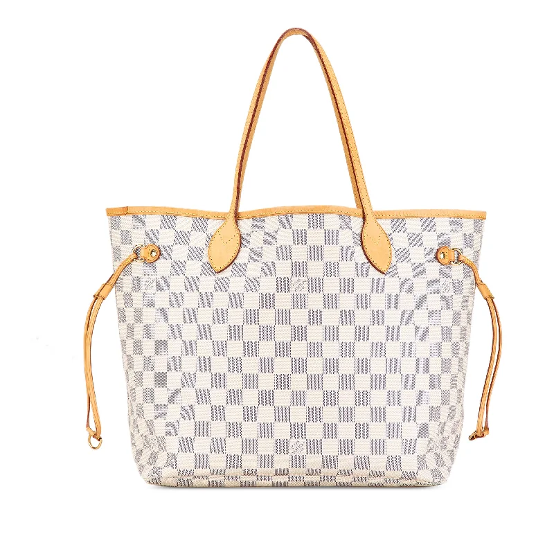 White Louis Vuitton Damier Azur Neverfull MM Tote Bag