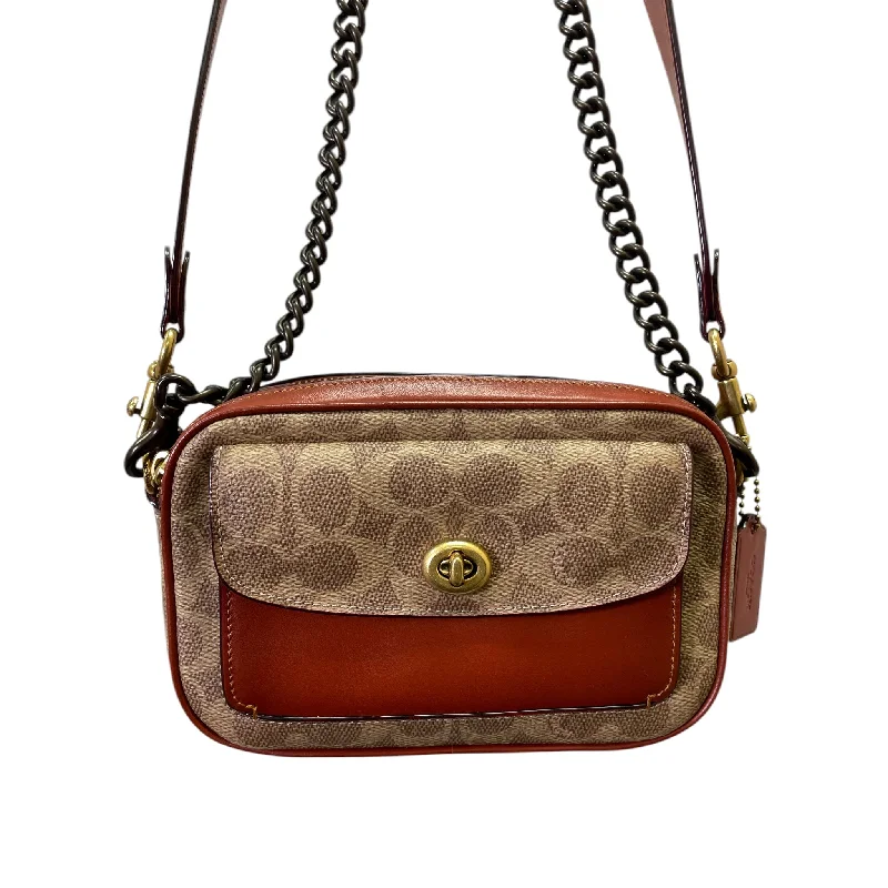 Crossbody Designer By Coach In Brown, Size:Small