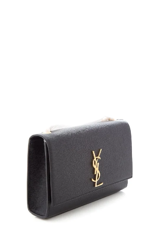 YSL Kate Medium Grain De Poudre Black Leather Shoulder Bag