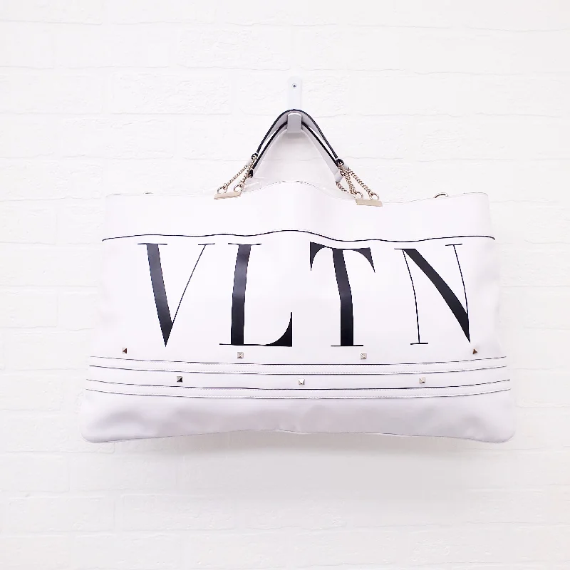 VALENTINO GARAVANI WHITE LEATHER ENVELOPE SHOULDER BAG($5500)