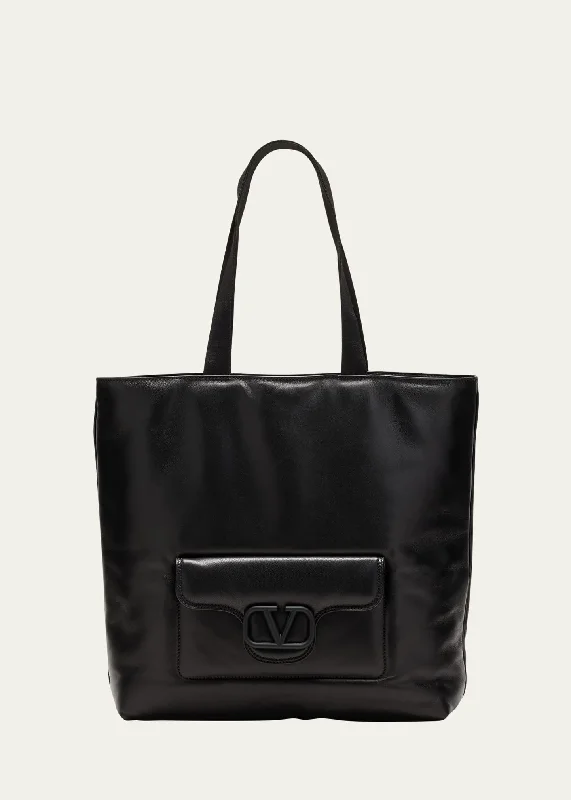 Men's Noir Leather Tote Bag