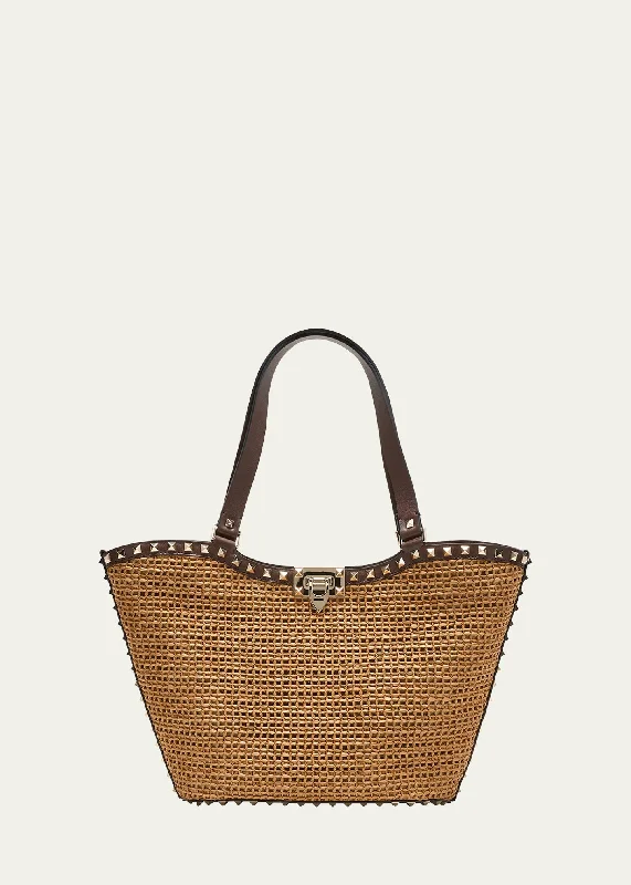 Rockstuds Small Raffia Garden Tote Bag