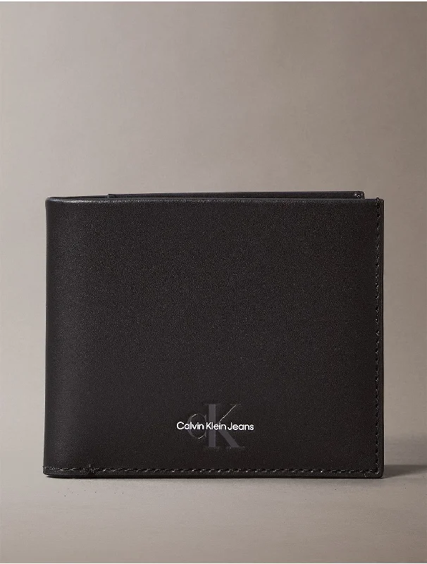 Men's Monogram Logo Bifold Wallet - Black