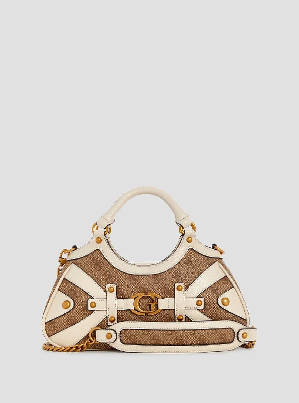 Brown Logo Mintha Satchel Bag