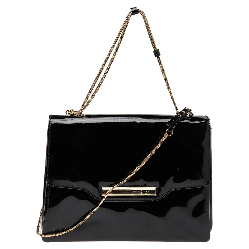 Black Patent Leather Shoulder Bag