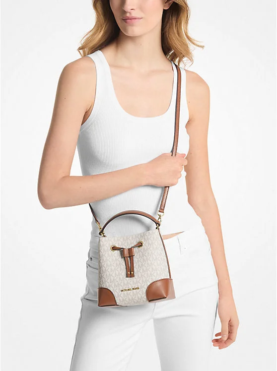 Michael Kors Mercer Mini Bucket bag- White Logo