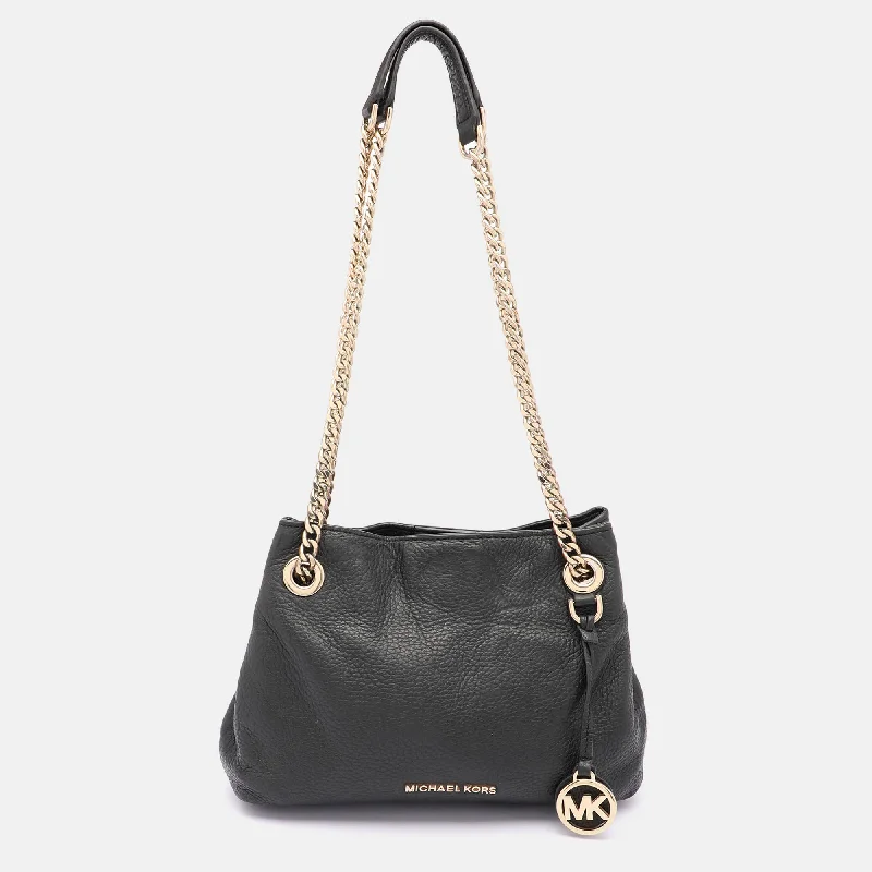 Black Leather Jet Set Tote