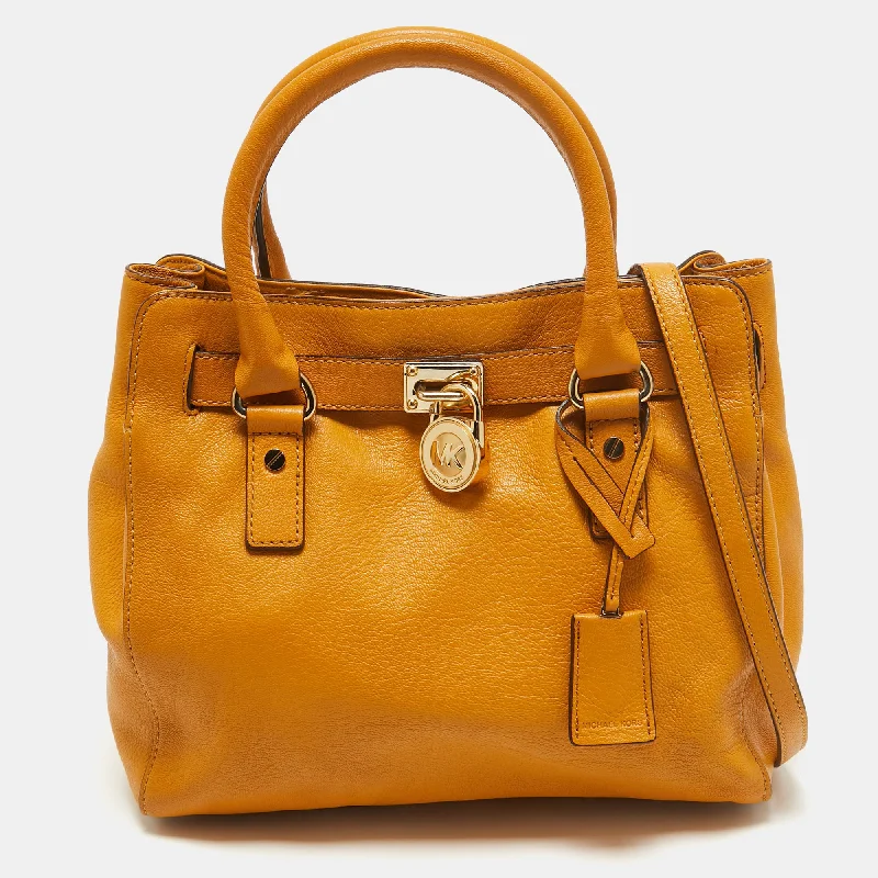 Mustard Leather Hamilton North South Tote