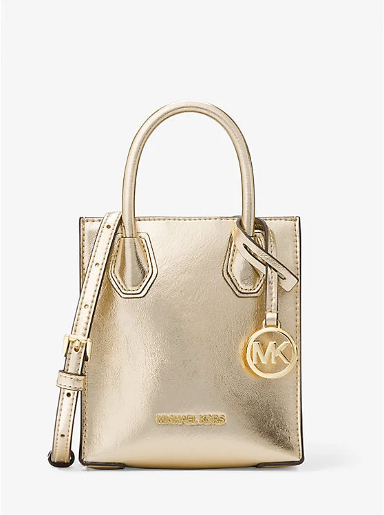 Michael kors Mini Mercer Patent crossbody bag-Gold