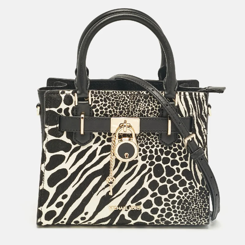 Black Calfhair and Leather Hamilton Tote