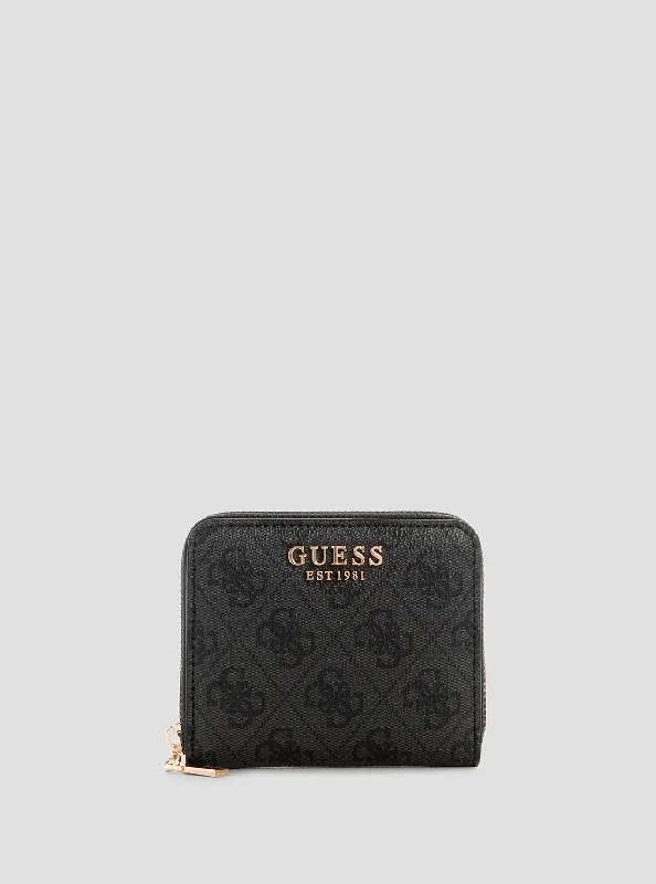 Black Logo Laurel Small Wallet