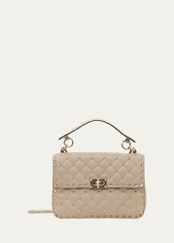 Rockstud Spike Medium Quilted Top-Handle Bag