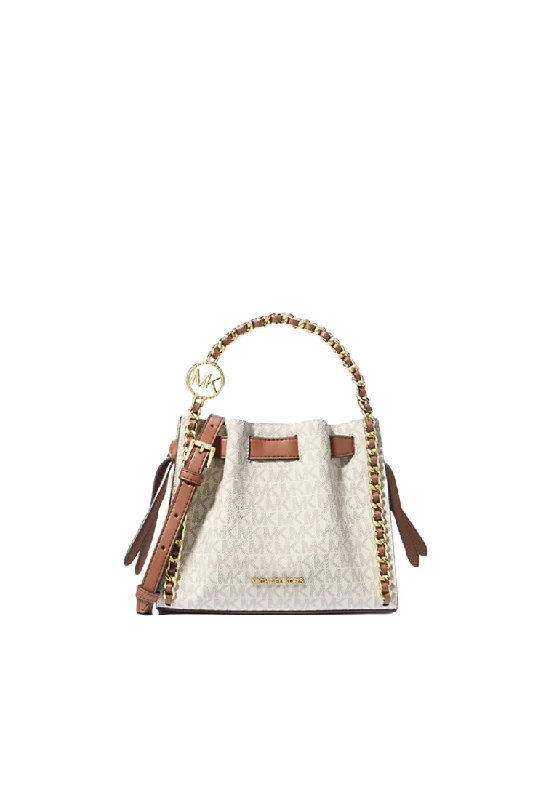 Michael Kors Mina Crossbody Bag Small Signature Logo Chain In Vanilla 35H3G4MC1B