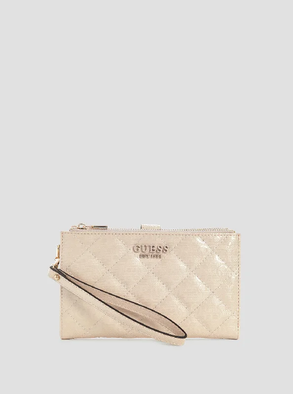 Beige Laurel Organiser Wallet