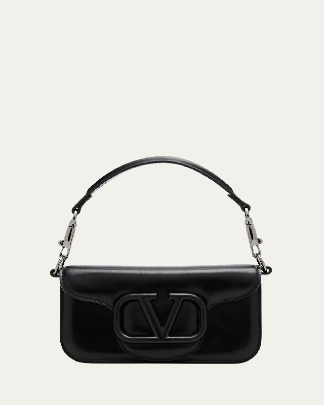 Loco Small VLOGO Glossy Leather Shoulder Bag