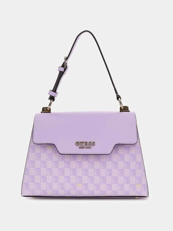 Hallie Geometric-Print Handbag