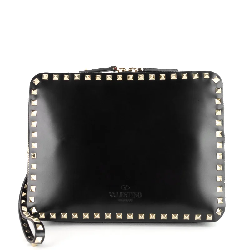 Rockstud Calfskin Clutch Bag