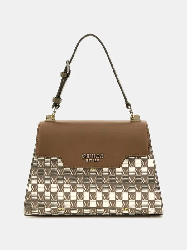 Hallie Geometric-Print Handbag