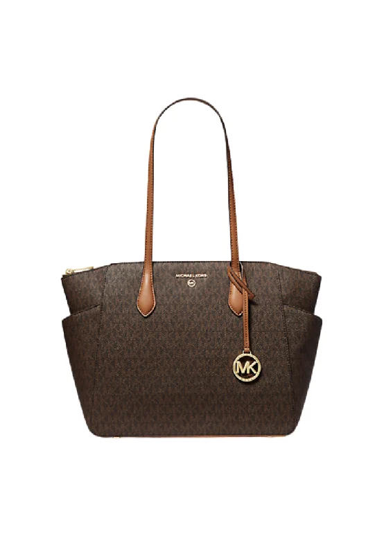 ( PREORDER ) Michael Kors Marilyn Medium Logo Tote Bag In Brown Accorn 30S2G6AT2B