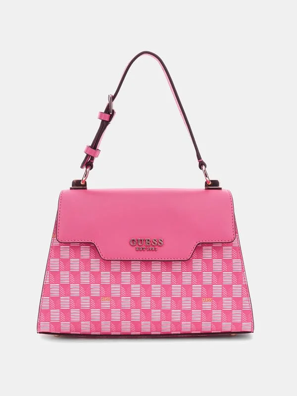 Hallie Geometric-Print Handbag