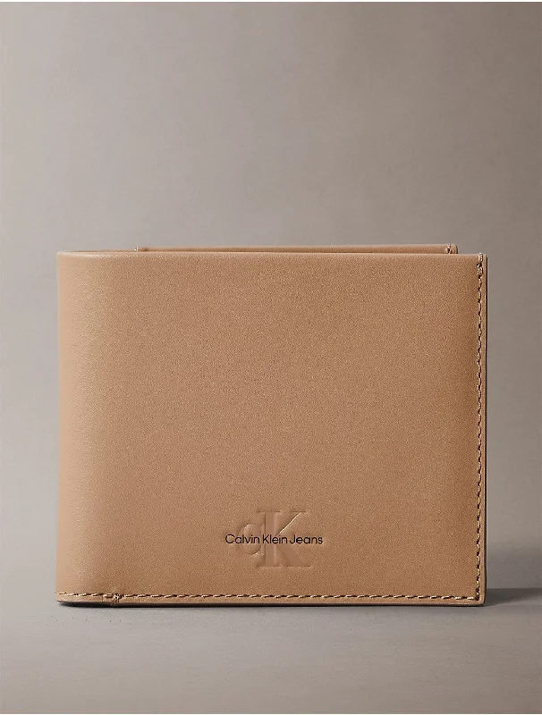 Men's Monogram Logo Bifold Wallet - Brown