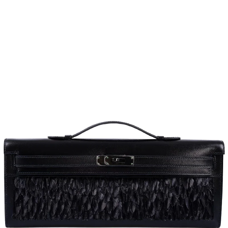 Hermès So Black Feather Kelly Cut Black Box PVD Hardware