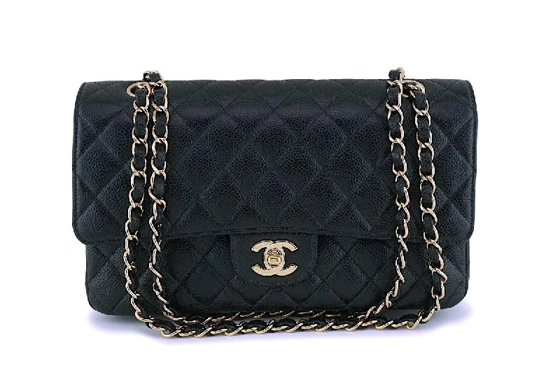 Chanel Black Caviar Medium Classic Double Flap Bag 24k GHW