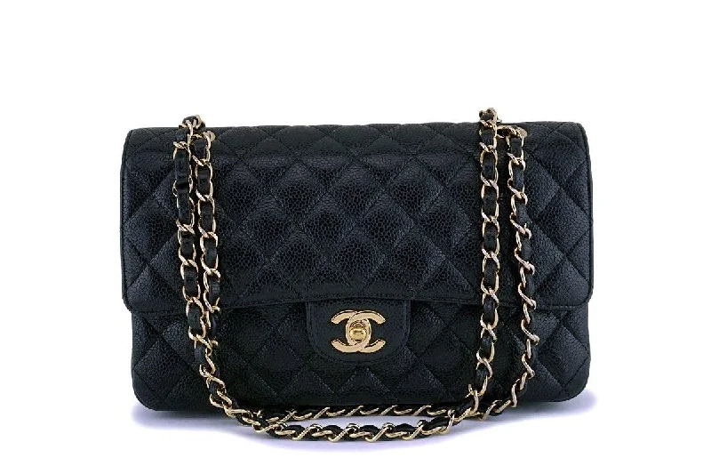 Chanel Black Caviar Medium Classic Double Flap Bag 24k GHW