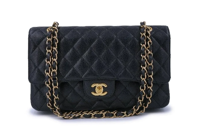 Chanel Black Caviar Medium Classic Double Flap Bag 24k GHW