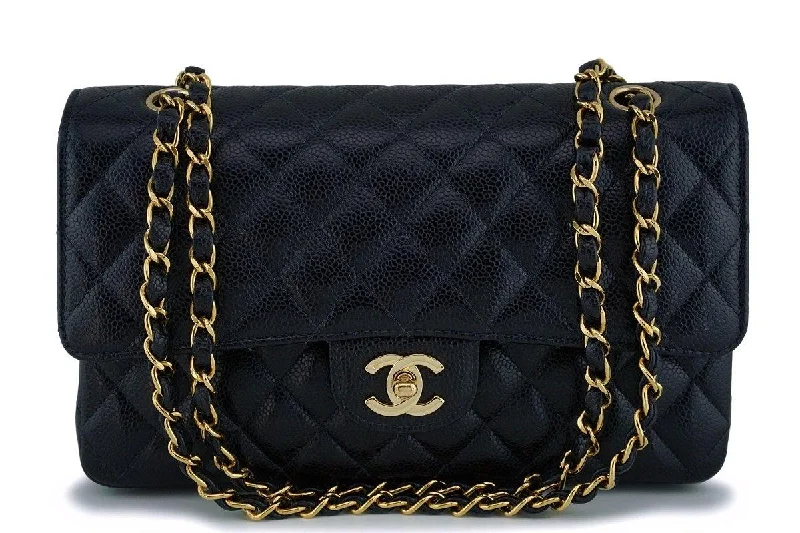 Chanel Black Caviar Medium Classic Double Flap Bag 24k GHW