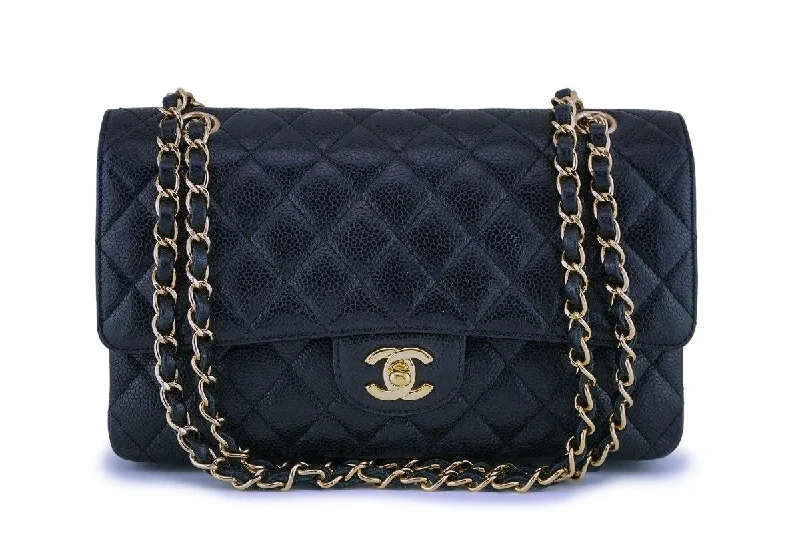 Chanel Black Caviar Medium Classic Double Flap Bag 24k GHW