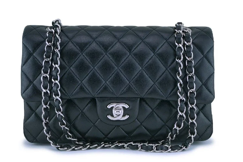 Chanel Black Lambskin Medium Classic Double Flap Bag SHW