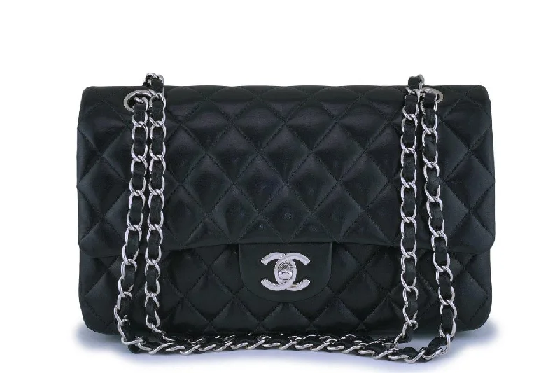 Chanel Black Lambskin Medium Classic Double Flap Bag SHW