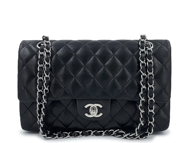 Chanel Black Lambskin Medium Classic Double Flap Bag SHW