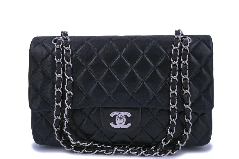 Chanel Black Lambskin Medium Classic Double Flap Bag SHW