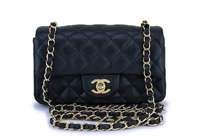 Chanel Black Lambskin Rectangular Mini Classic Flap Bag GHW