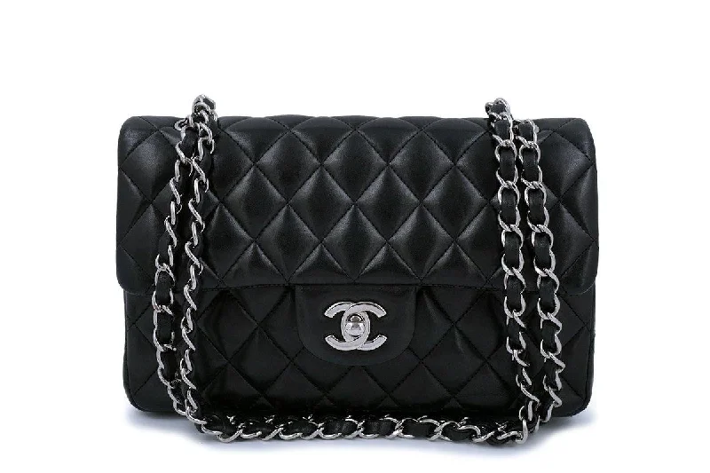 Chanel Black Lambskin Small Classic Double Flap Bag SHW