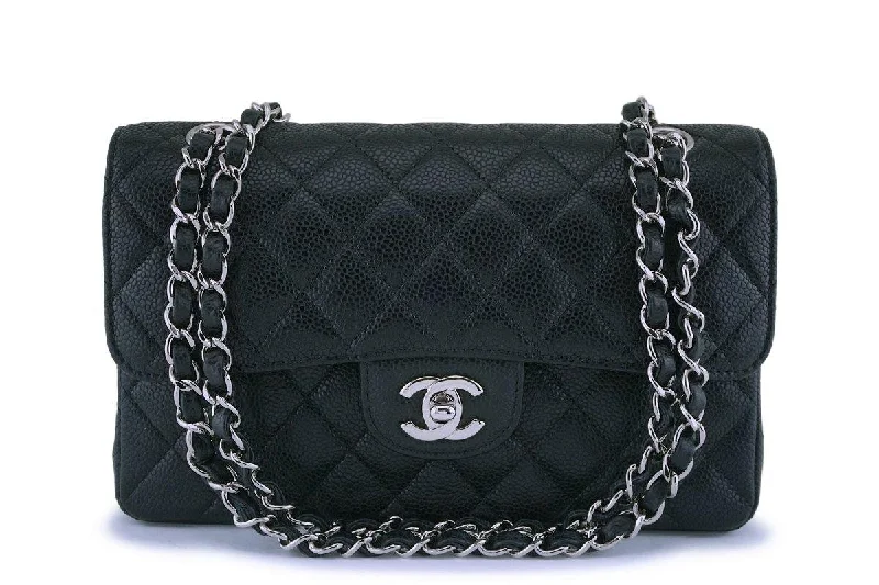 Chanel Black Small Caviar Classic Double Flap Bag SHW