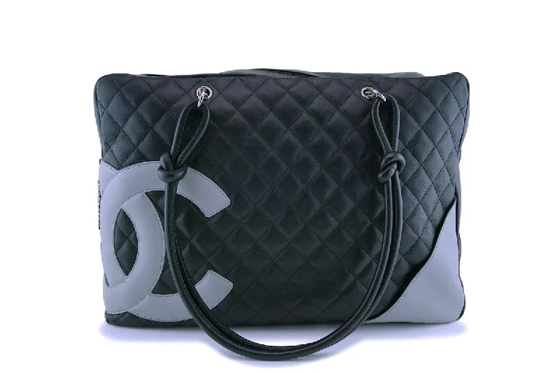 Chanel Black XL Large Cambon Bowler Tote Bag SHW