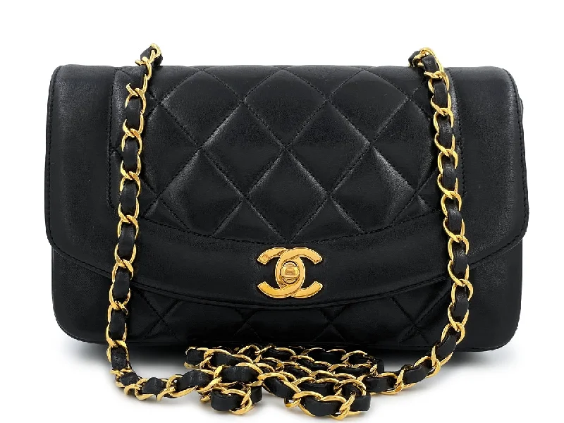 Chanel Vintage Black Small Diana Bag Lambskin 24k GHW