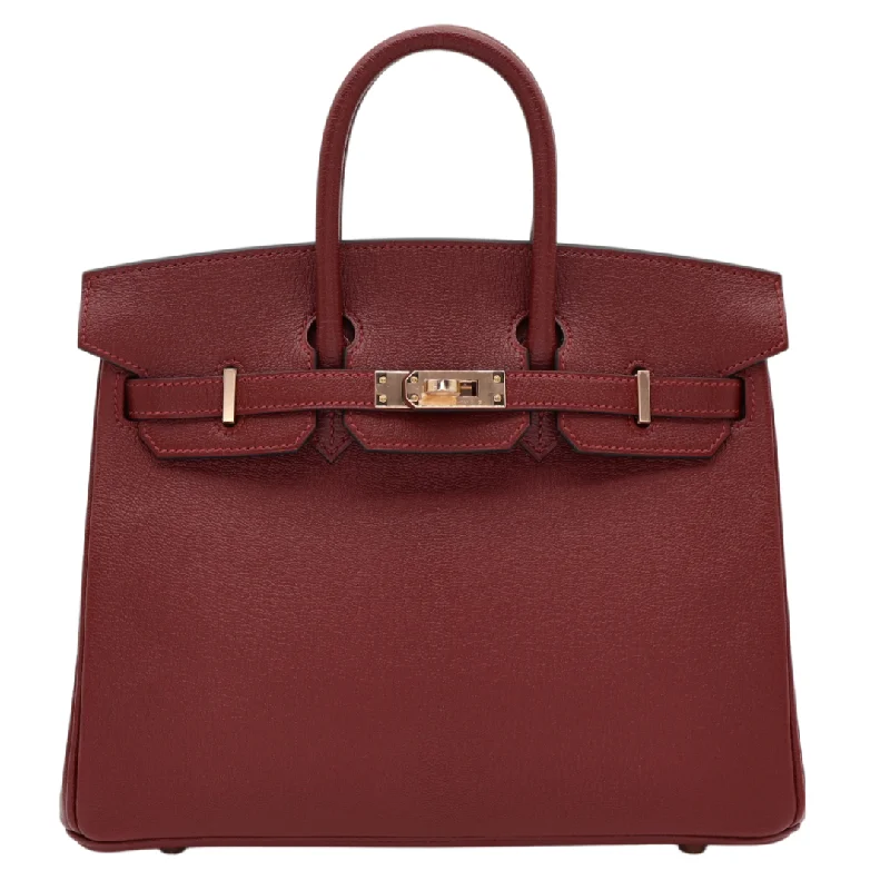 Hermès 25cm Birkin HSS Rouge H/ Rose Chèvre Rose Gold Hardware