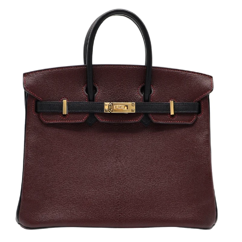 Hermès 25cm Birkin HSS Bordeaux/Black Chèvre Gold Hardware