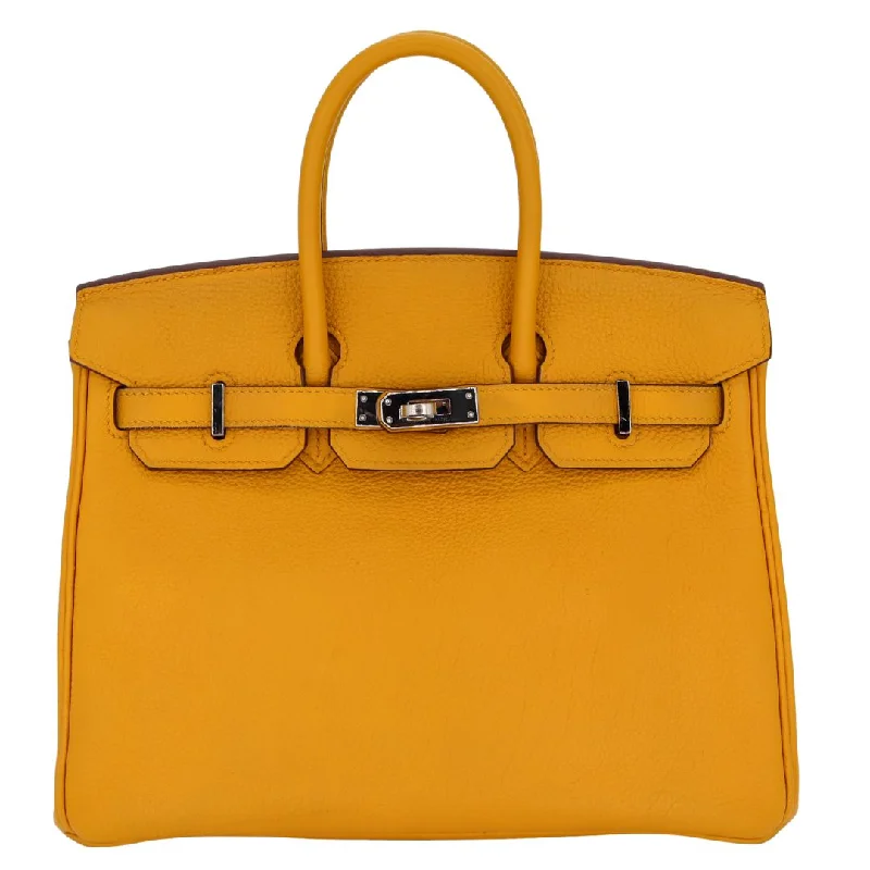 Hermès 25cm Birkin Jaune Ambre Togo Leather Palladium Hardware