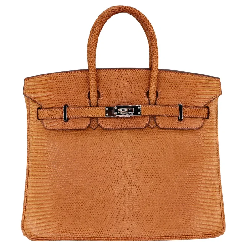 Hermès 25cm Birkin Natural Lizard Palladium Hardware